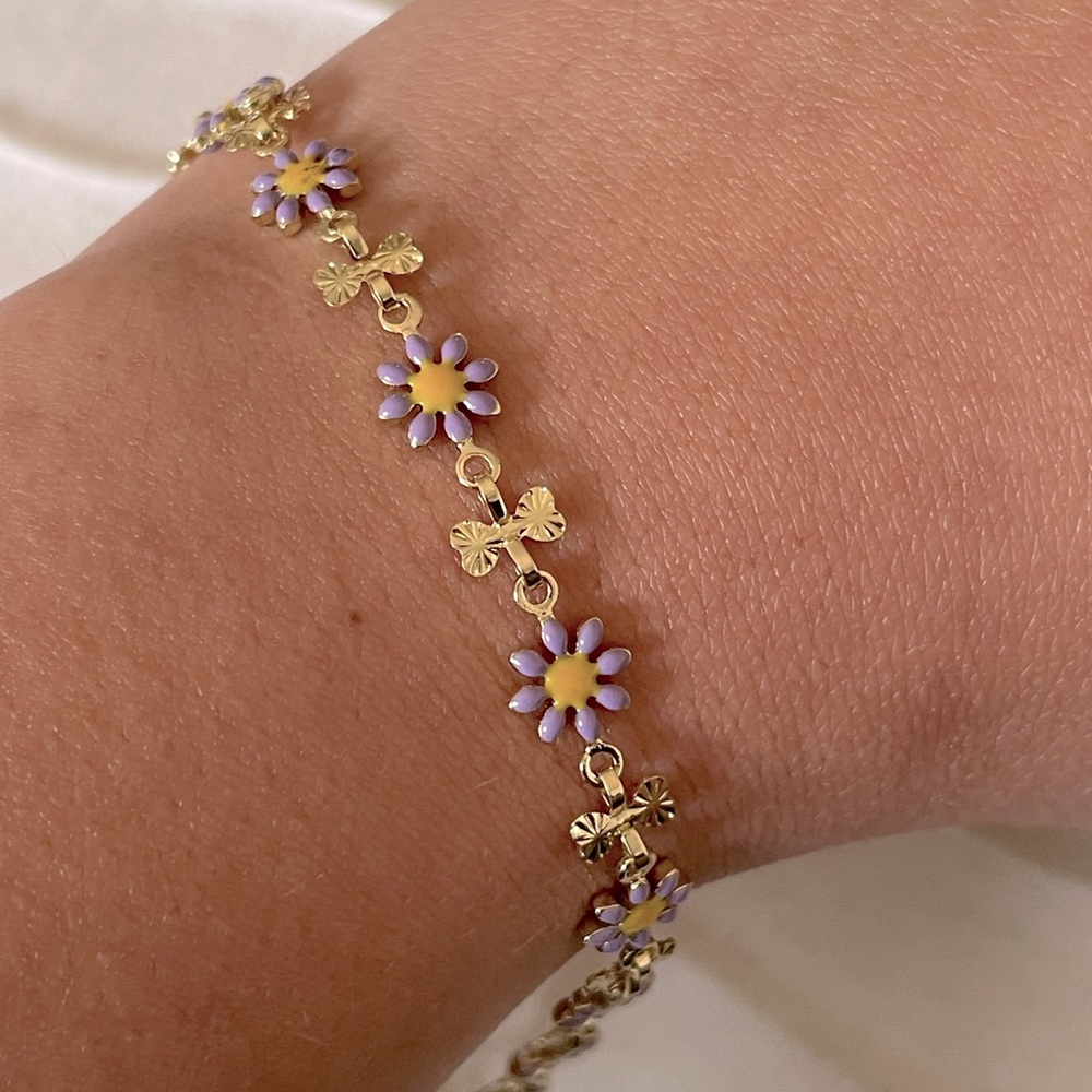 Purple Flower Bracelet